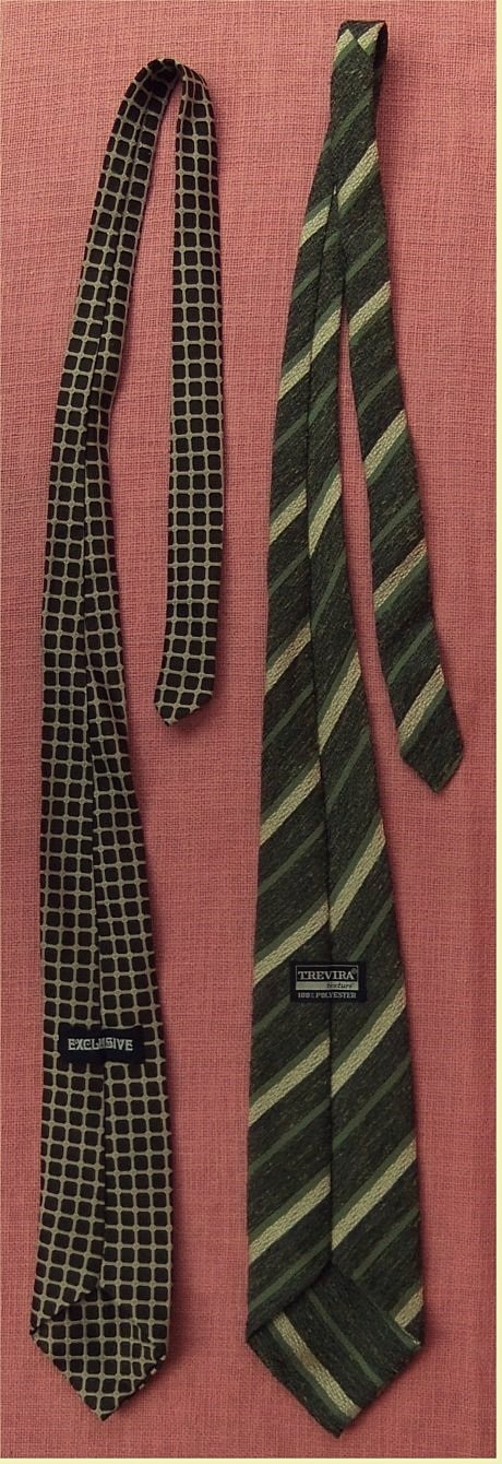 2 Herren-Krawatten ( Exclusive - Trevira ) aus Polyester - gestreift und kariert