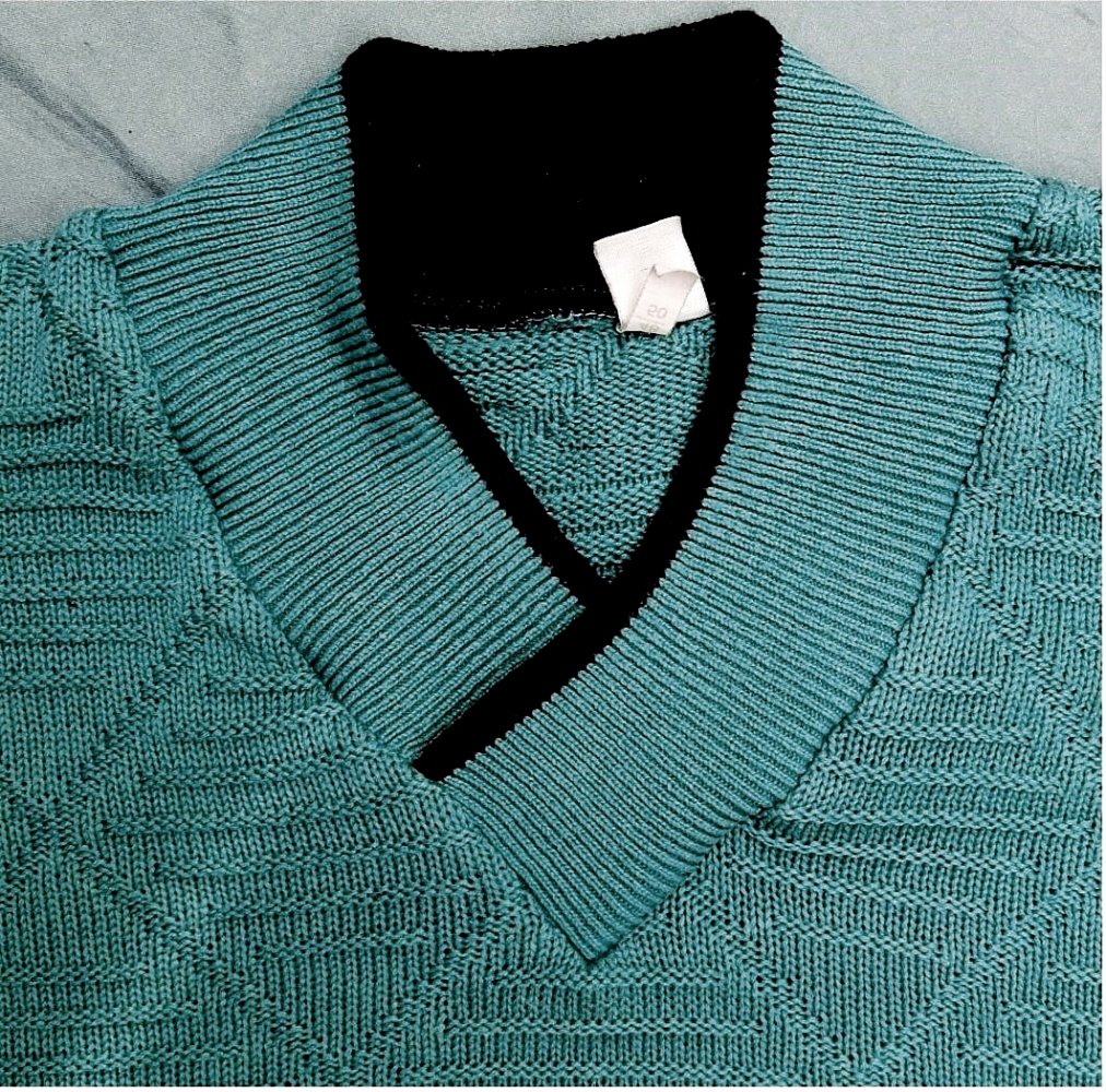 Damen-Pullover mit V-Ausschnitt - Farbe türkis