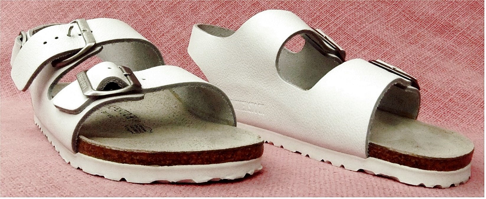 Birkenstock Milano Sandalen - Größe 37 - Naturleder weiß / schmal - Art.Nr. 034133