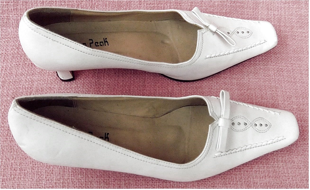 Ballerinas / Halbschuhe von Golden Peak - Innen / außen Leder - weiß - Gr. 39