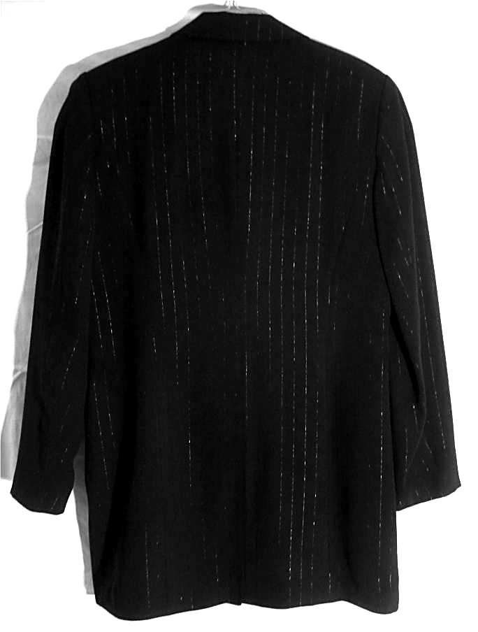 M. trend Business-Jacke - Größe 40 - schwarz mit glitzernden Längsstreifen 