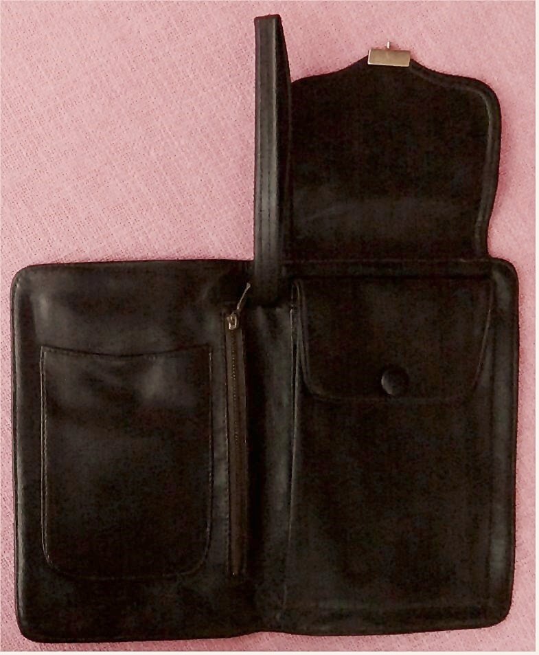 Herren-Tasche aus dunkelbraunem Kunstleder 