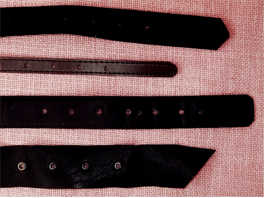 4 Damen-Gürtel - davon 2 x 90 cm und 2 x 85 cm Länge , 2 x Leder / 2 x Syntetik