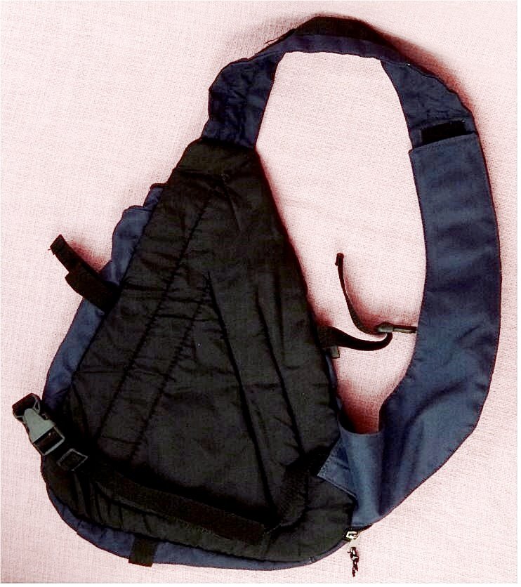 dunkelblaue 3eck Umhängetasche