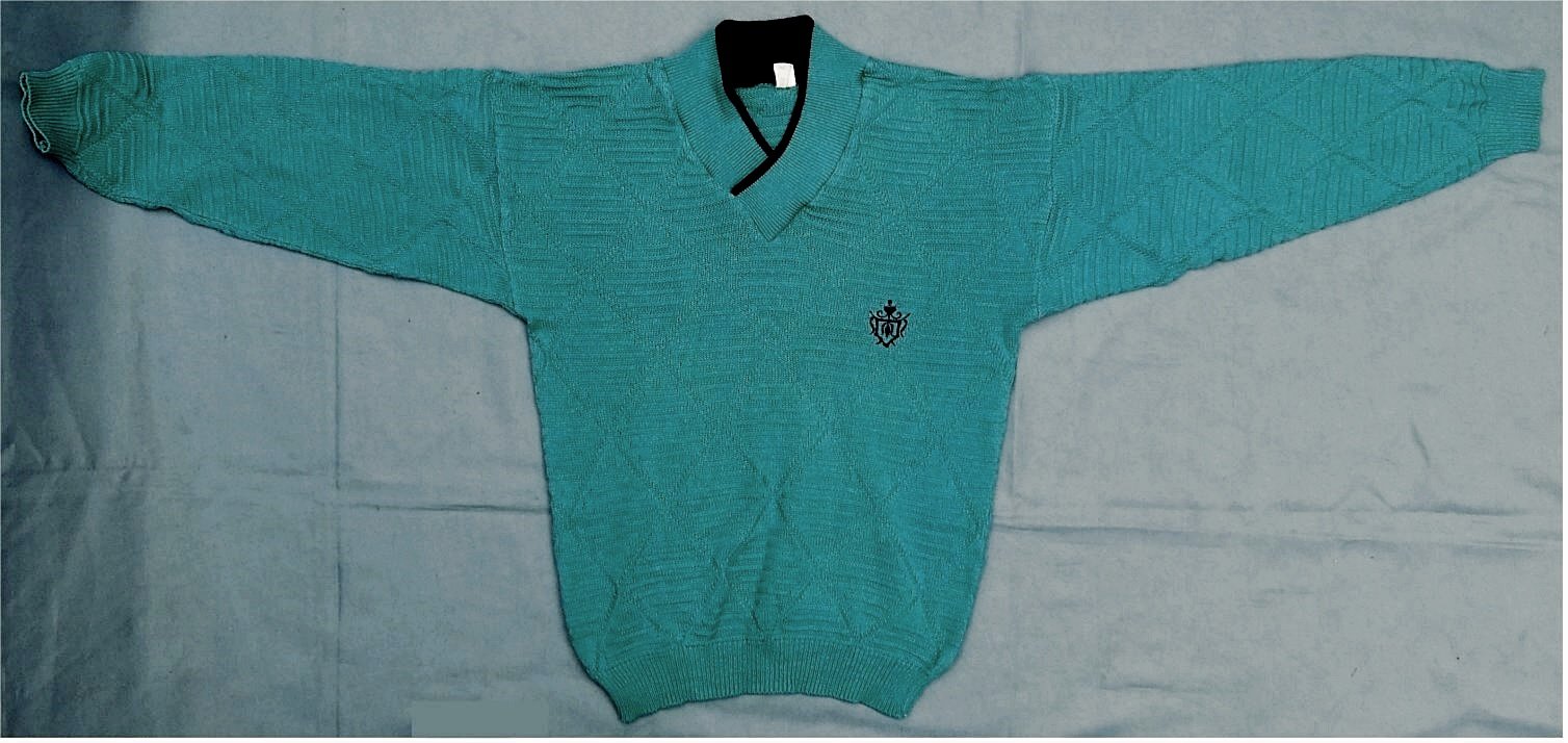 Damen-Pullover mit V-Ausschnitt - Farbe türkis