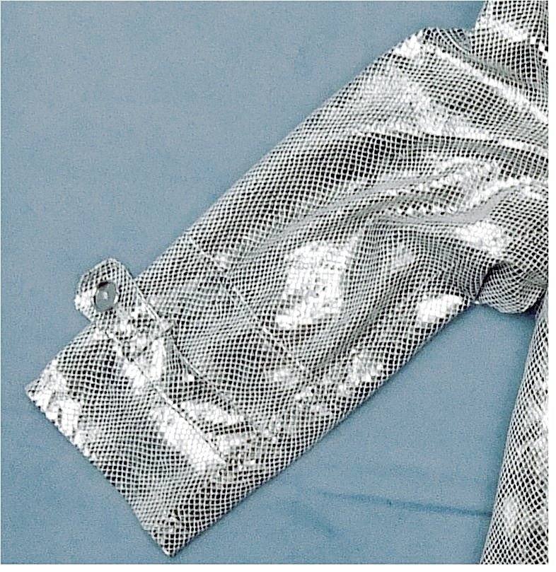 Gil Bret Damen-Jacke mit glitzerndem Netzmuster - Farbe metallic / siber - Größe 44