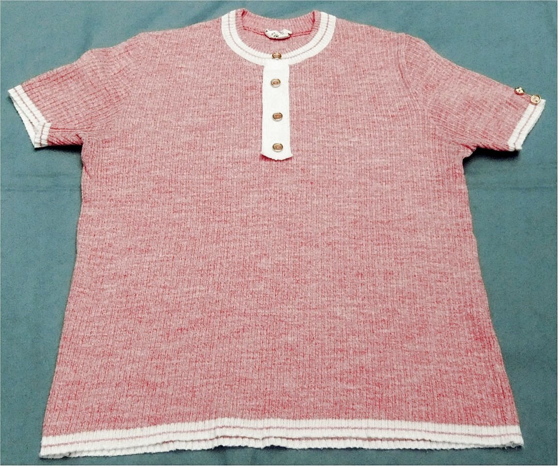 T-Shirt im gestreiften Rosa-Farbton - Größe 42 