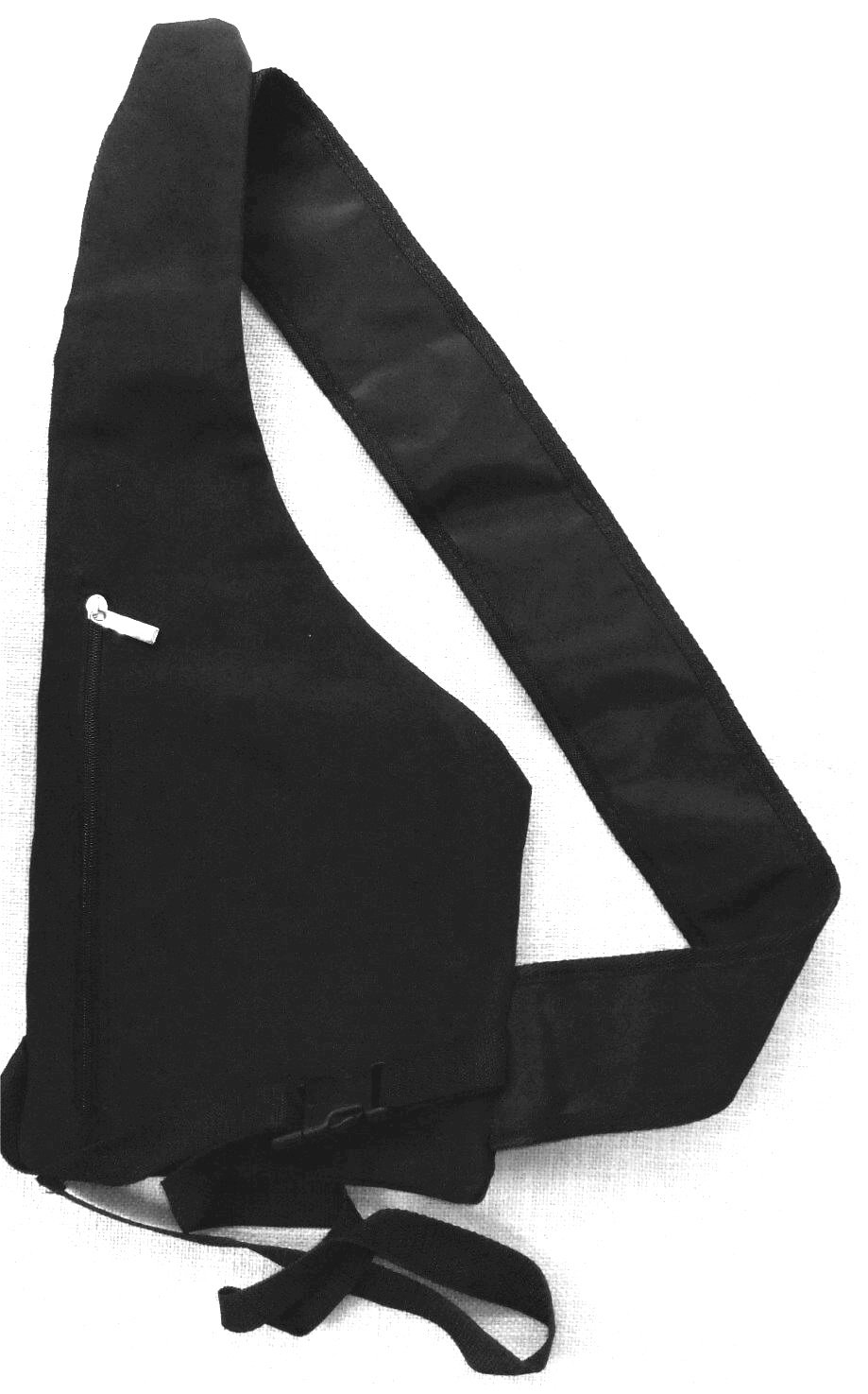 flache schwarze Umhängetasche aus Polyester - unbenutzt