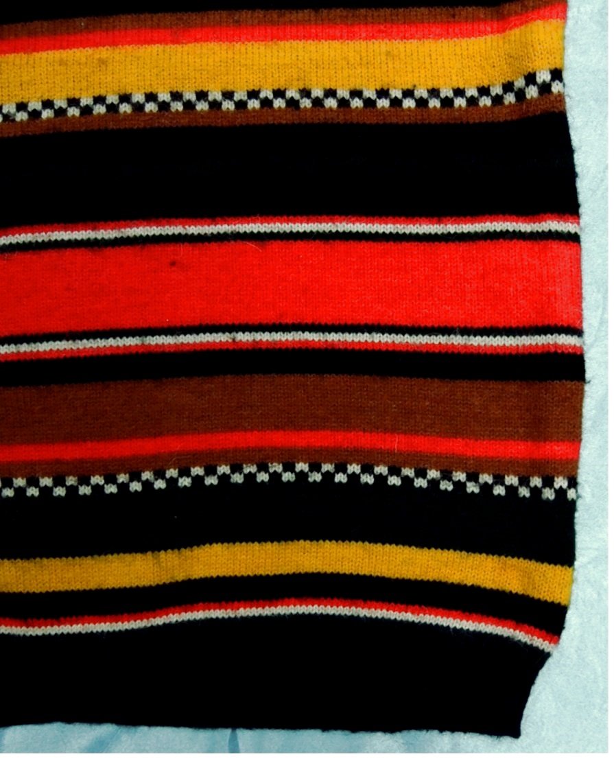 Rollkragen-Pullover bunt waagerecht gestreift - Größe 44/46 