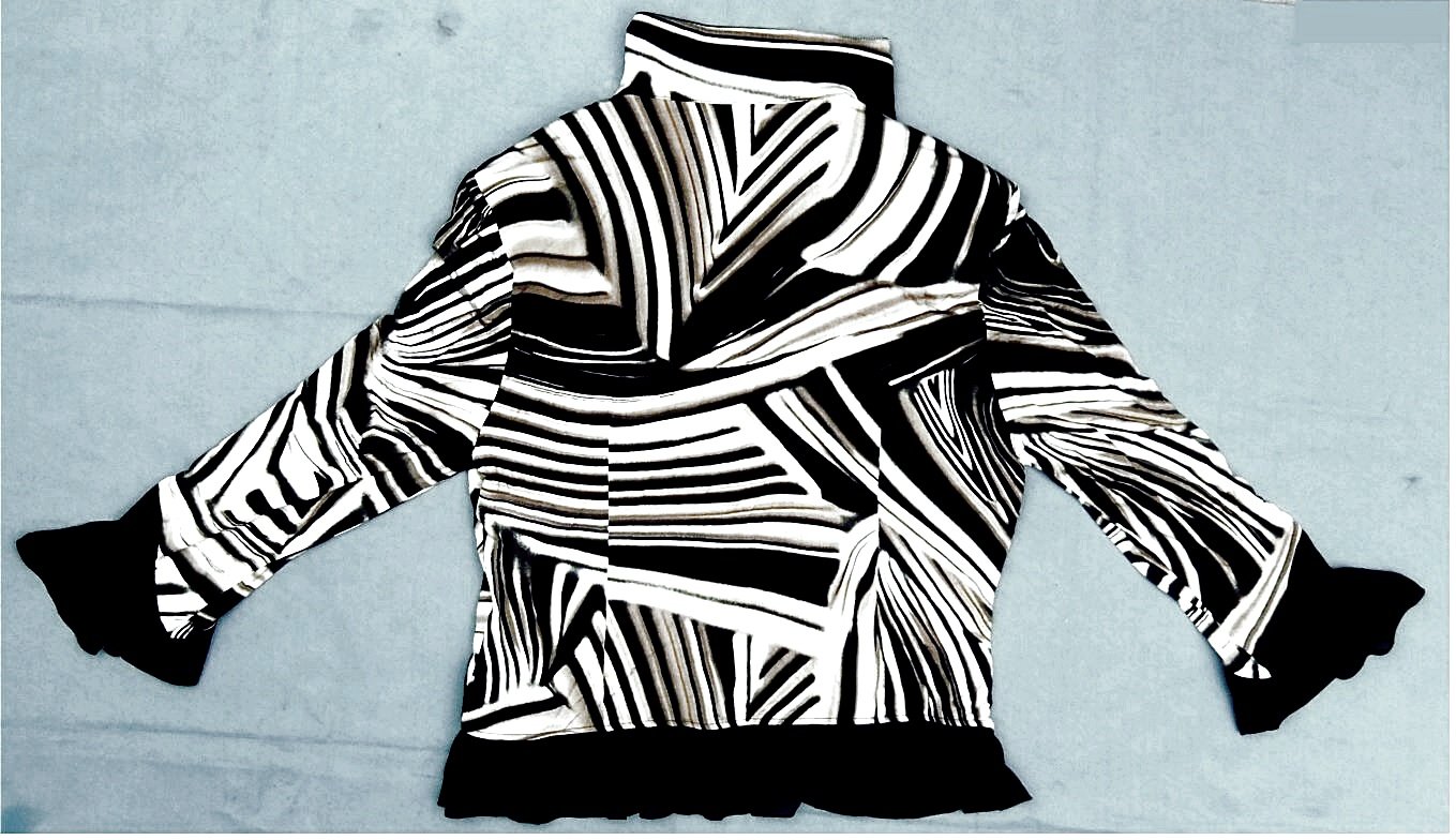 Hermann Lange Jacke - in schwarzweiß-bräunlich  , Größe 42