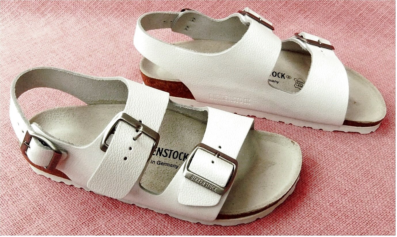 Birkenstock Milano Sandalen - Größe 37 - Naturleder weiß / schmal - Art.Nr. 034133