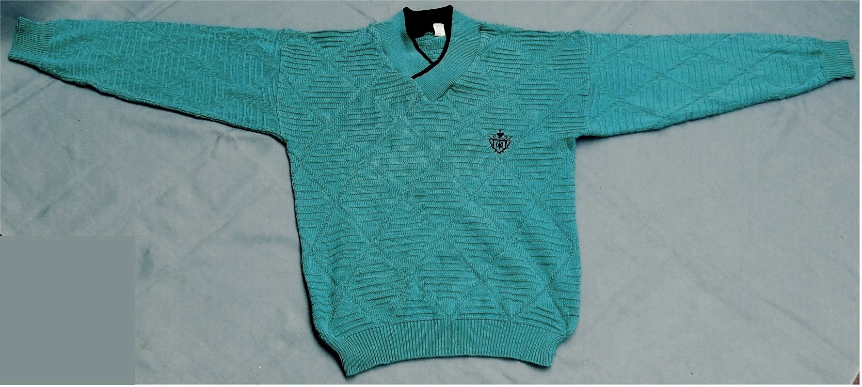 Damen-Pullover mit V-Ausschnitt - Farbe türkis