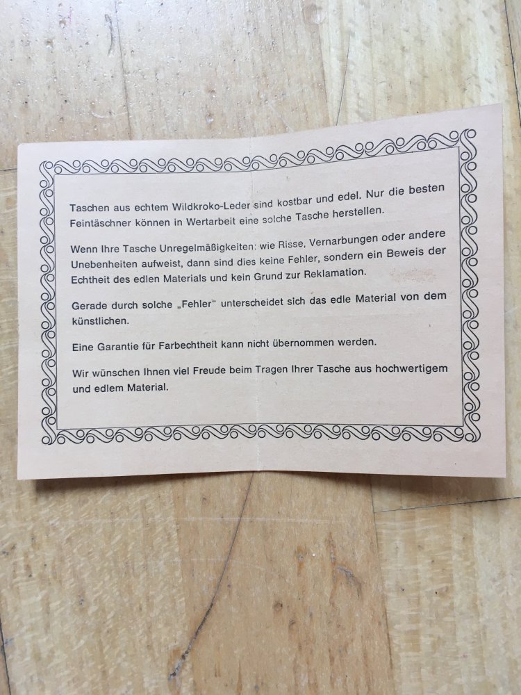 Original Vintage Handtasche (60er/70er), braun, echt Wildkrokodilleder