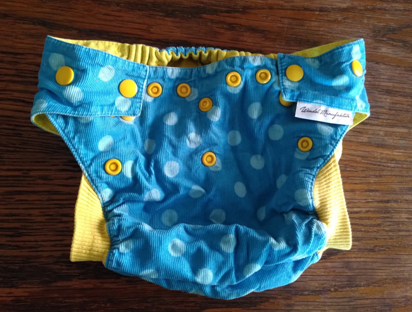 Außenwindel Windelmanufaktur Gr. 2 (9-19kg) blau gepunkteter Cord