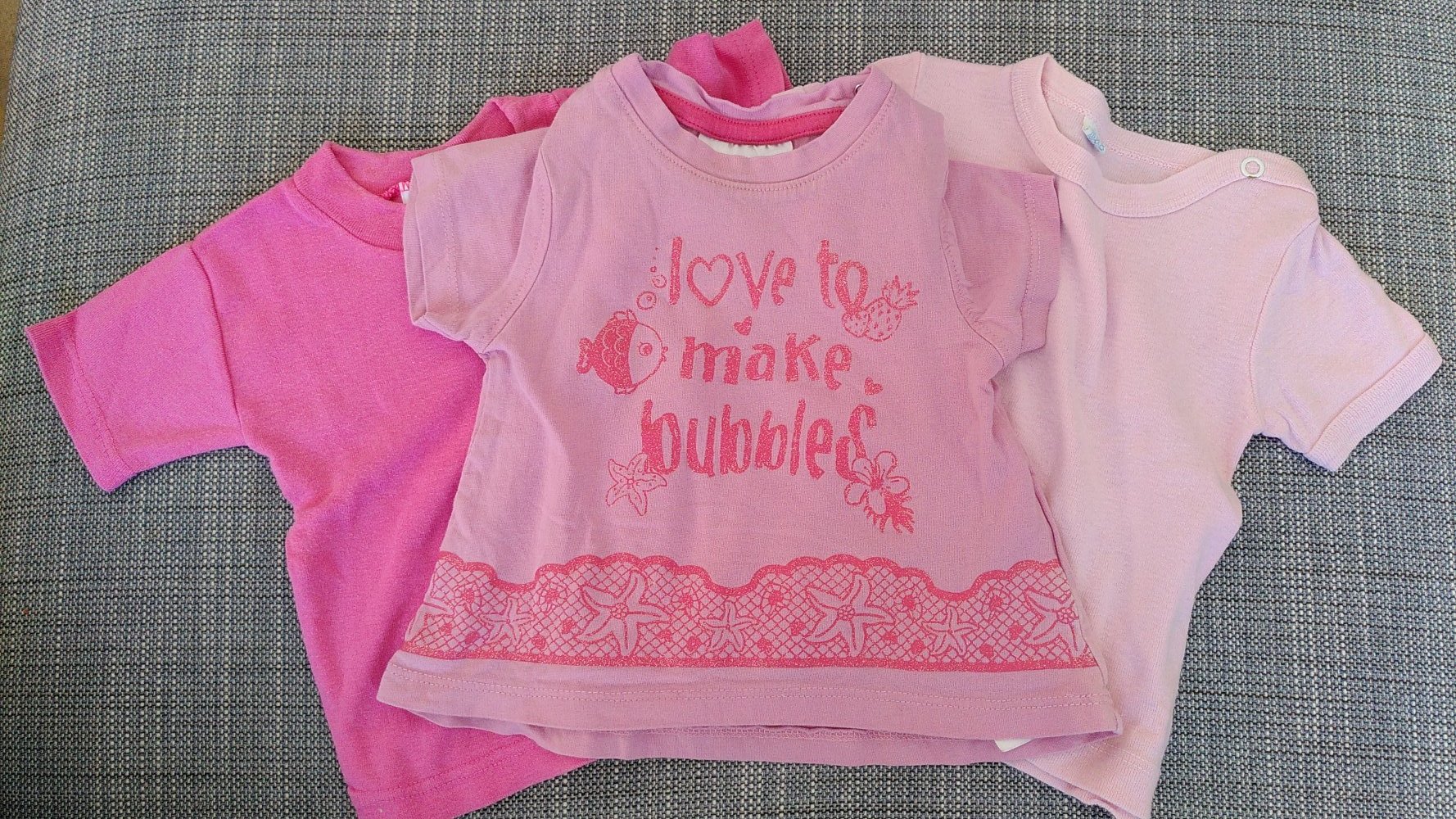 Rosafarbene T-Shirts, 3 Stck. Gr. 62-68