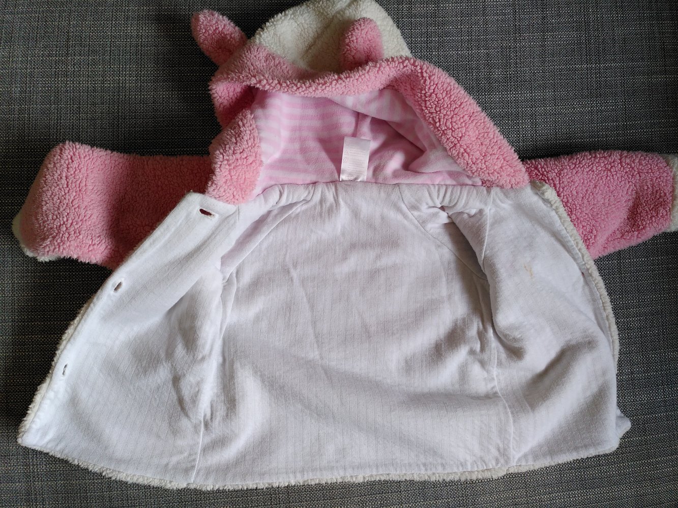 Kuschelige Teddyfelljacke mit Öhrchen Gr. 68