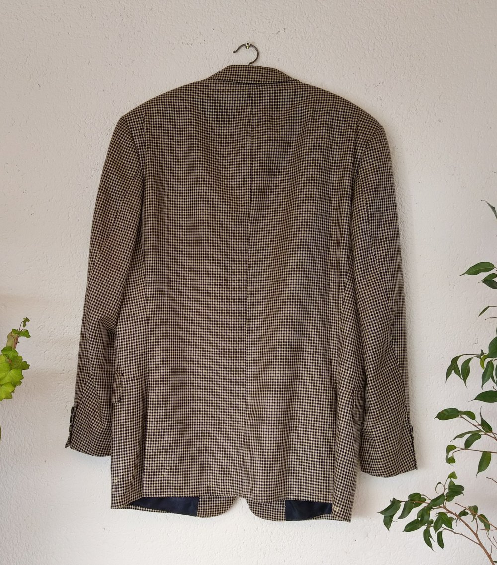 Jackett-Sakko blau weiß kariert(Größe 46-48)