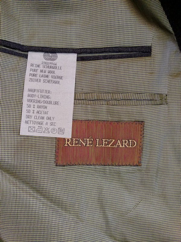 Jackett-Sakko grau schwarz von Rene Lezard (Größe 46)