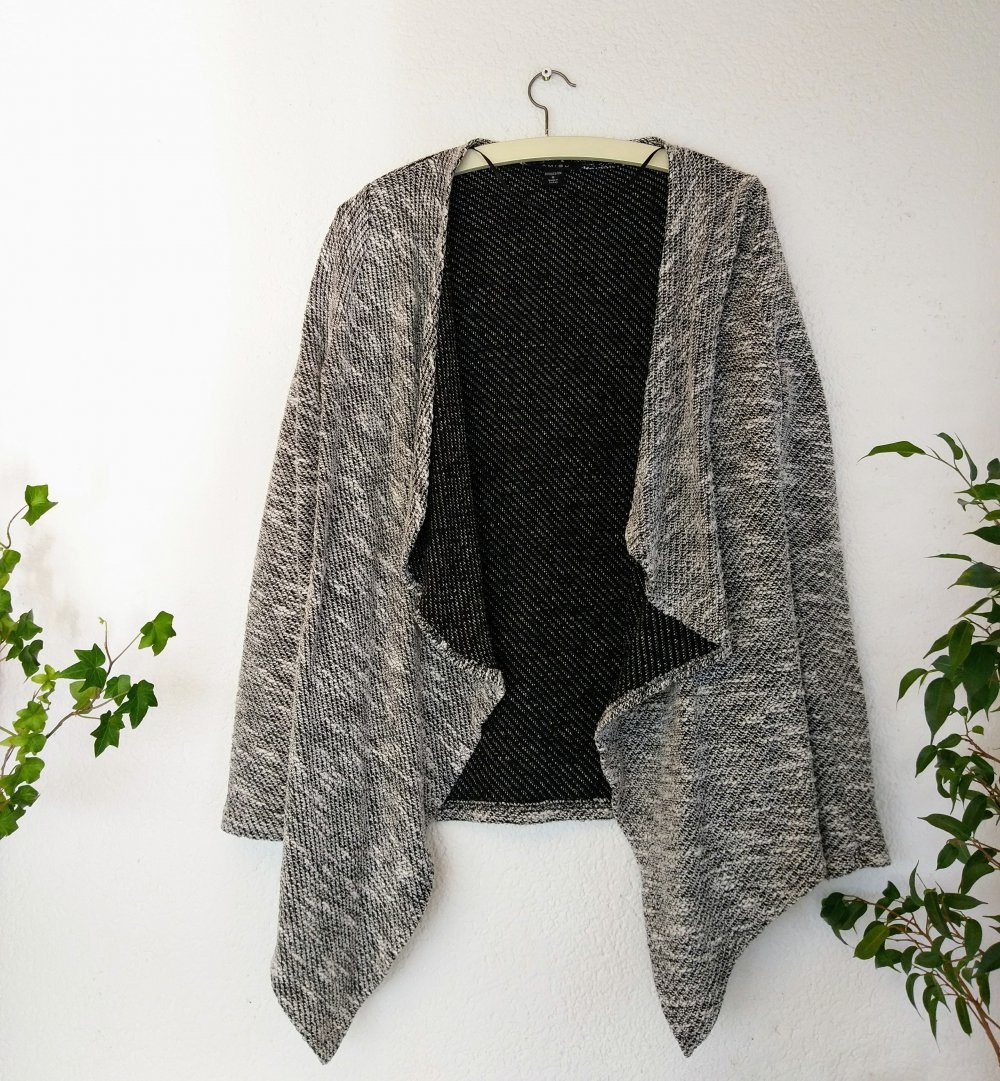 Wasserfallcardigan grau meliert Größe S