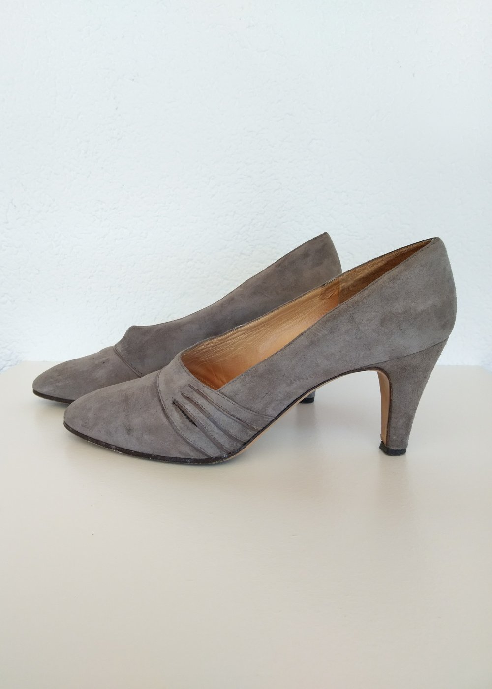 Vintage Melluso Pumps grau 38,5 Echtleder