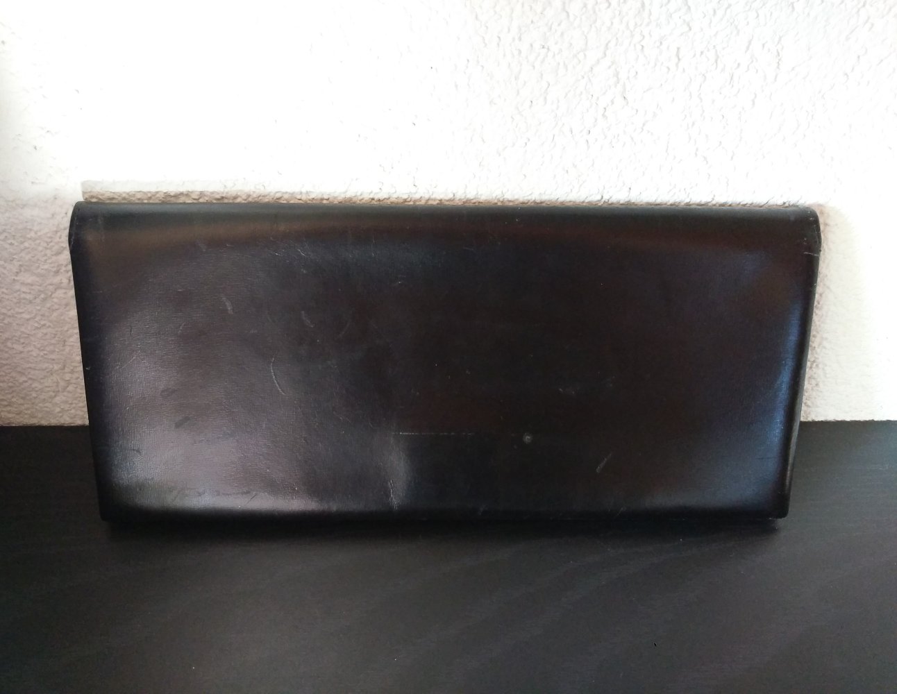 Schwarze Clutch aus Leder vintage