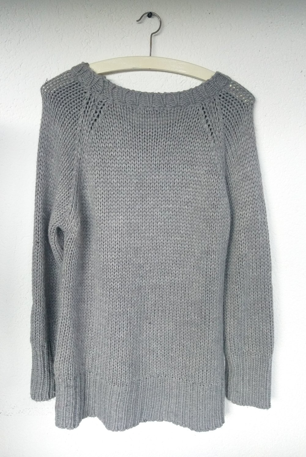 Grauer Strickpullover mit Zopfmuster ca. Größe M von C&A/ Yessica