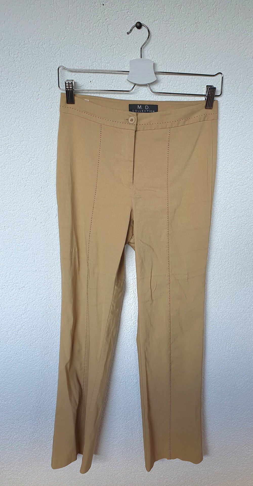 Beigefarbene Hose von MD Collection Größe 36