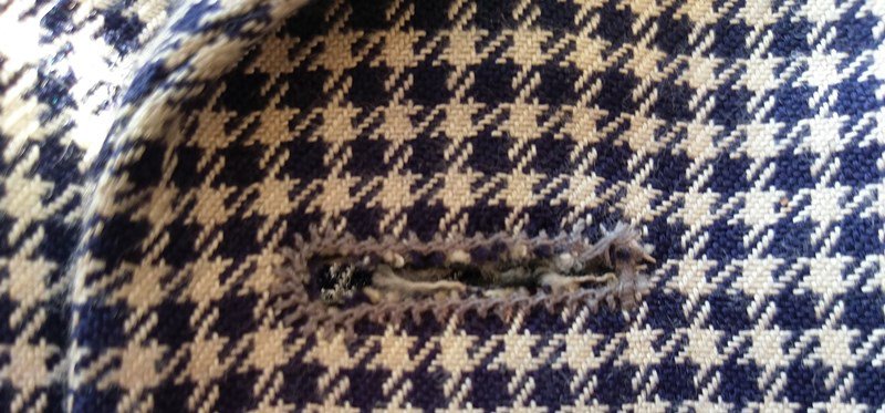 Jackett-Sakko blau weiß kariert(Größe 46-48)