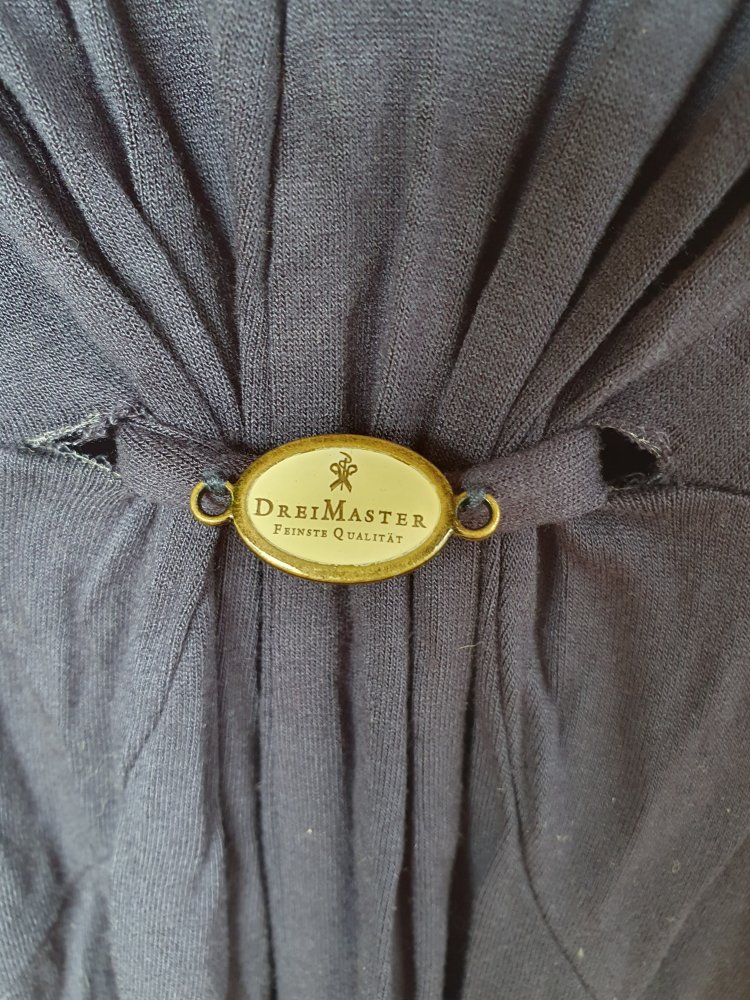 Dunkelblaues T-Shirt/ Top aus Viskose von DreiMaster Größe S