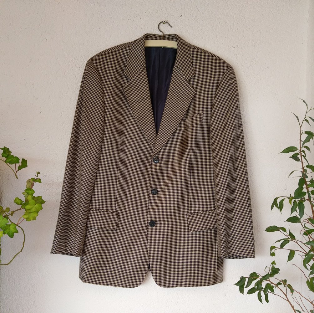 Jackett-Sakko blau weiß kariert(Größe 46-48)