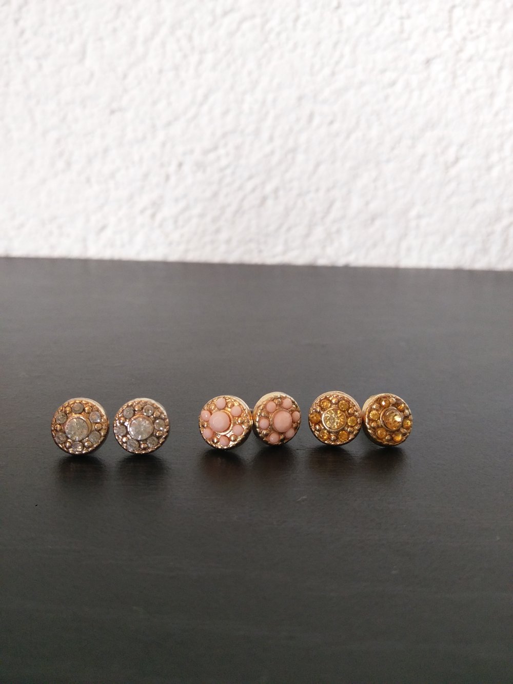 Neue goldfarbene Ohrstecker/ Ohrringe mit Strass