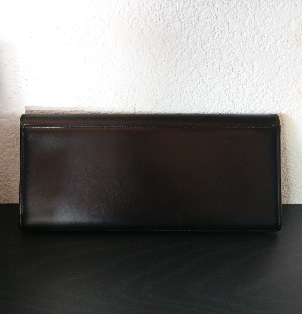 Schwarze Clutch aus Leder vintage
