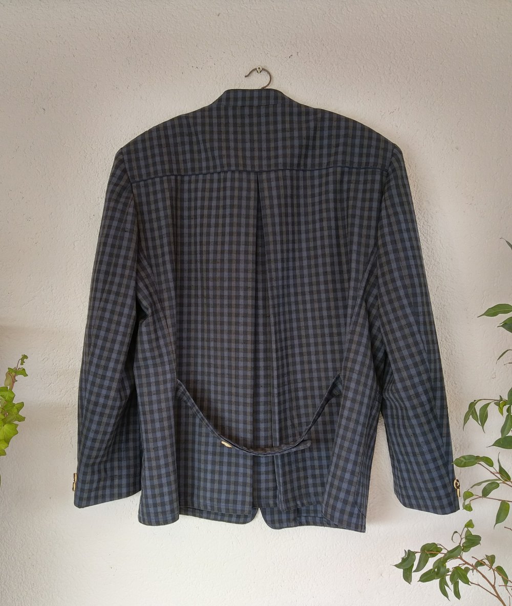 Trachtenjackett-Sakko blau-kariert von Steinbock made in Tirol (Größe 48) 