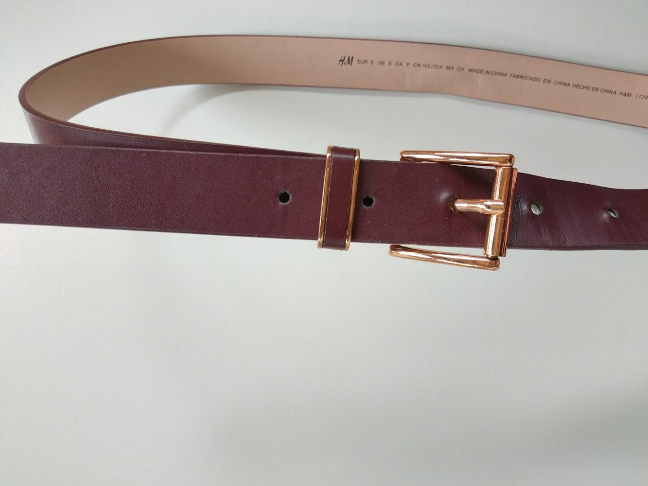 Bordeauxfarbener Gürtel von H&M Größe S