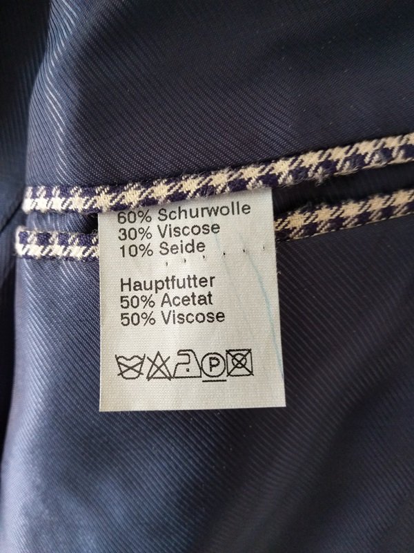 Jackett-Sakko blau weiß kariert(Größe 46-48)