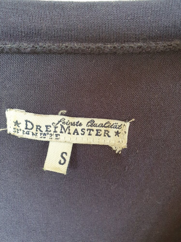 Dunkelblaues T-Shirt/ Top aus Viskose von DreiMaster Größe S