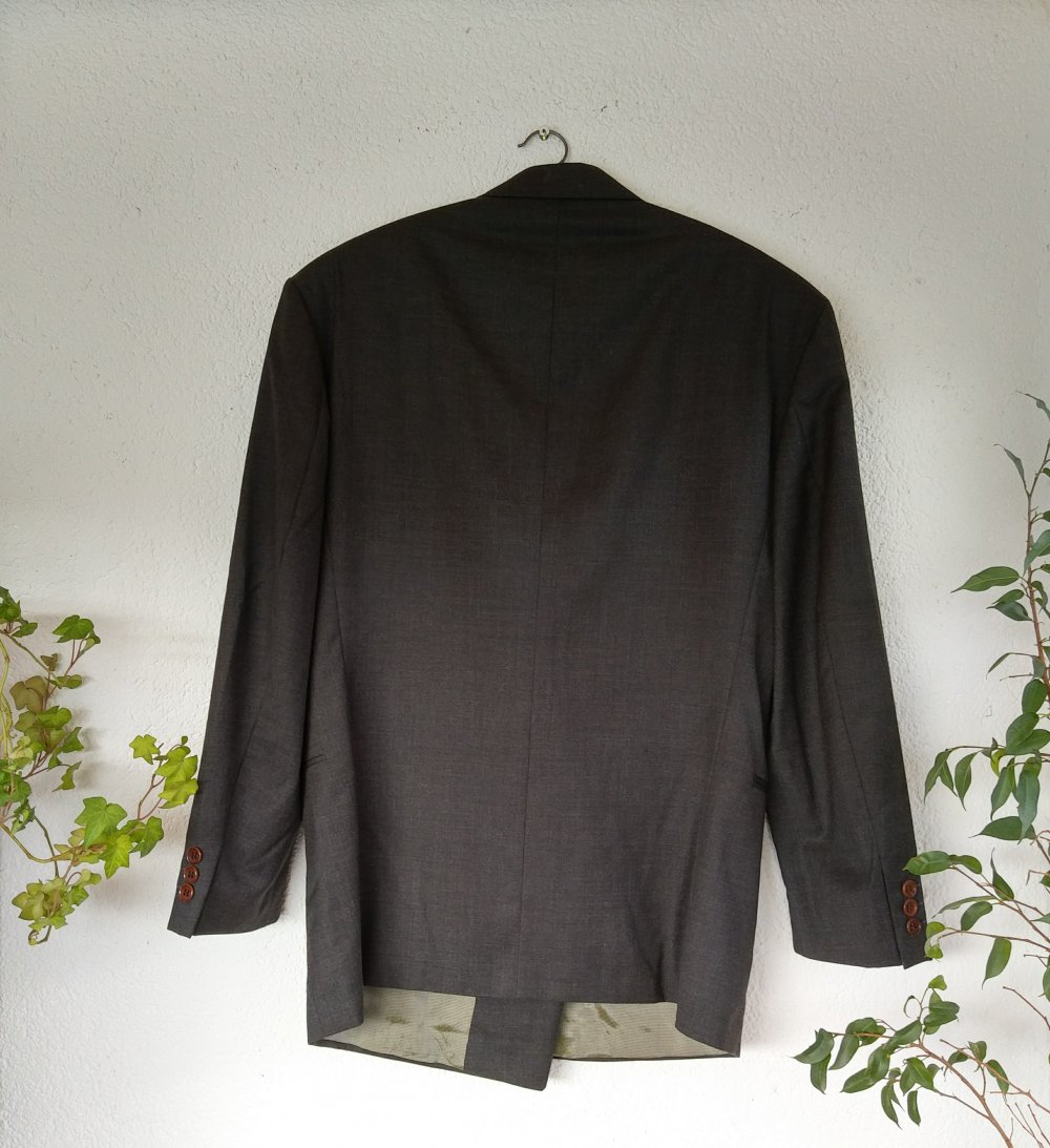 Jackett-Sakko grau schwarz von Rene Lezard (Größe 46)