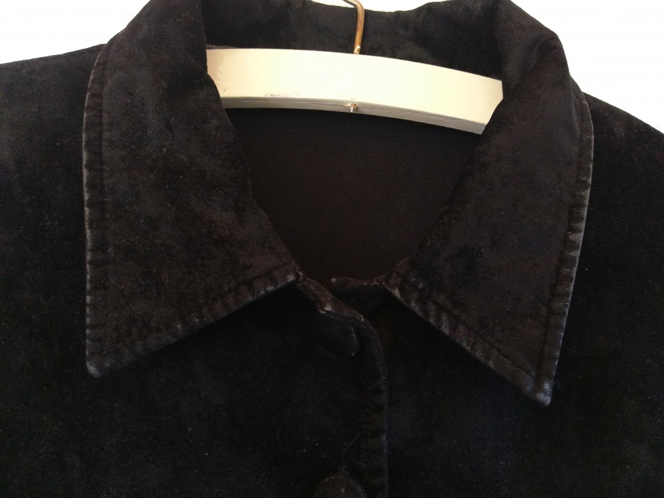 Schwarzes Samt-Hemd ca. Größe S