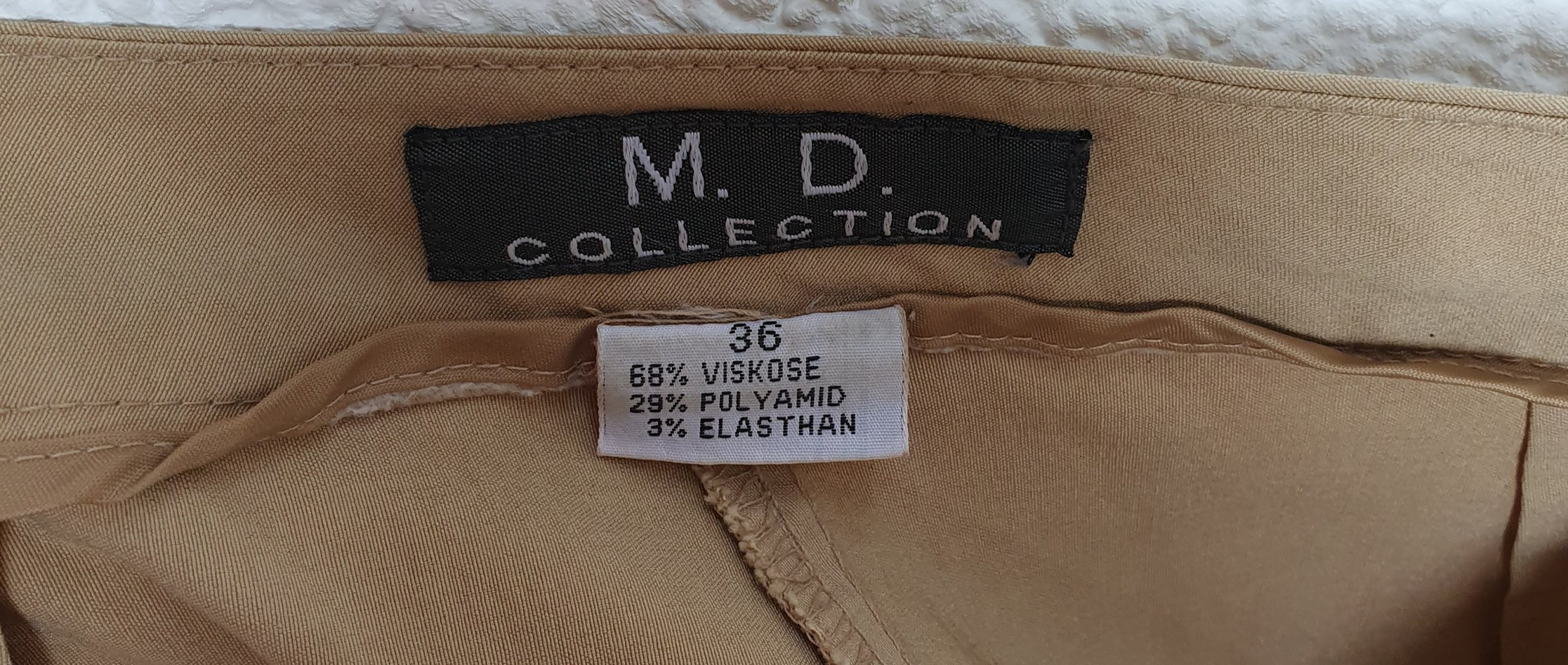 Beigefarbene Hose von MD Collection Größe 36