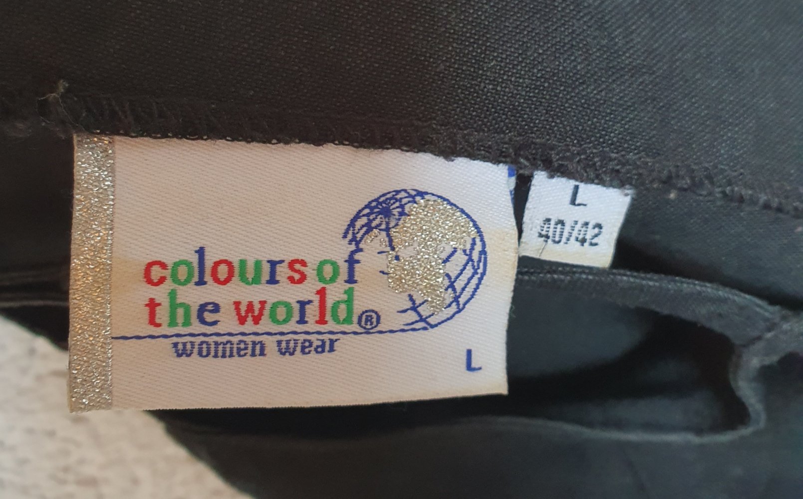 Schwarz-graues Top von Colours of the World Größe 40/42