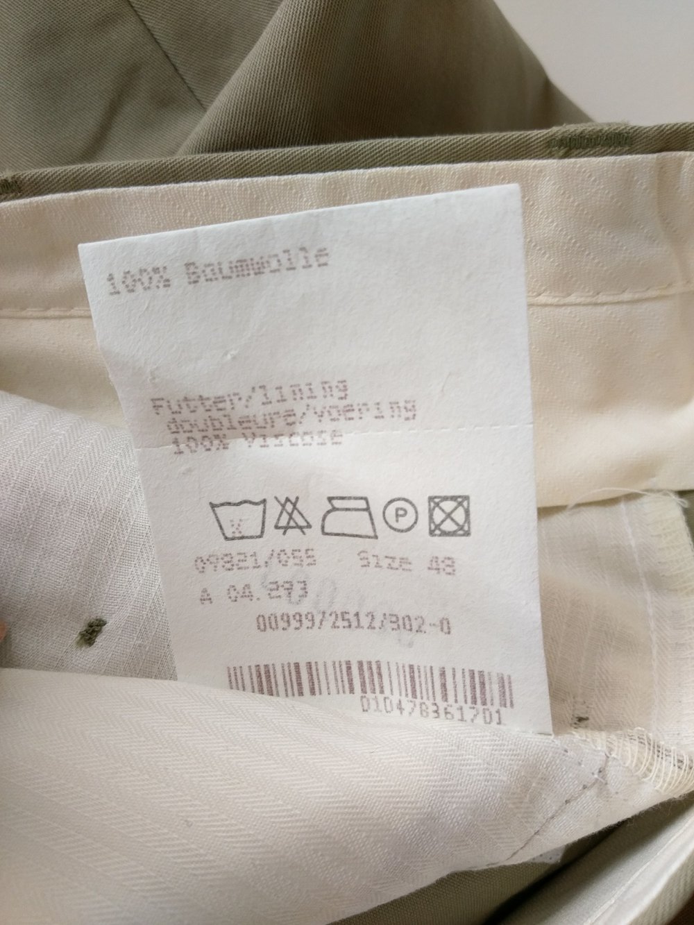 Herrenhose beige (Größe 48)