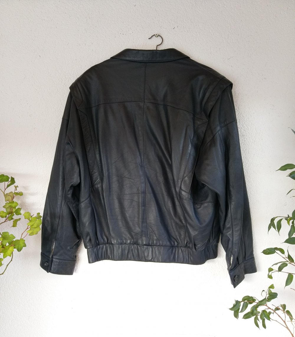 80er Jahre BMW Style Lederjacke Größe 48-M