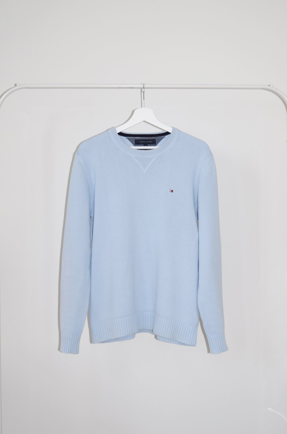 Sky Blue Premium Cotton Strickpullover von Tommy Hilfiger