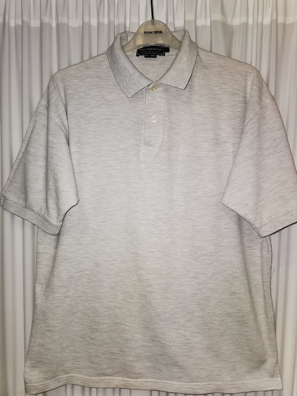 Graues Polo Hemd von New Sensation in Größe L