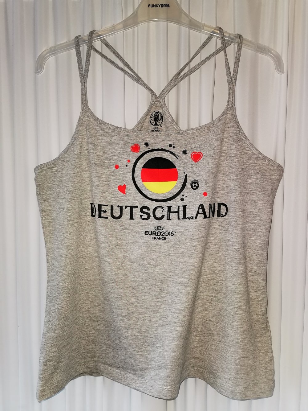 Deutschland UEFA Top, grau in Größe L 
