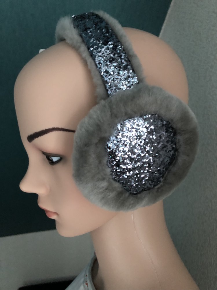 Wunderschöner Ohrenwärmer / Ohrenschützer von UGG, Glitzer , Grau