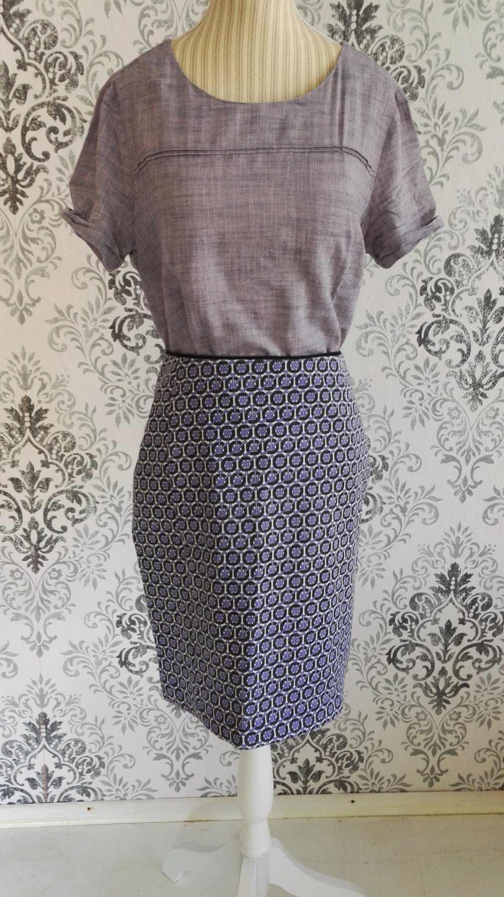 Rock Businessrock Knierock Vintagemuster Gr. 36