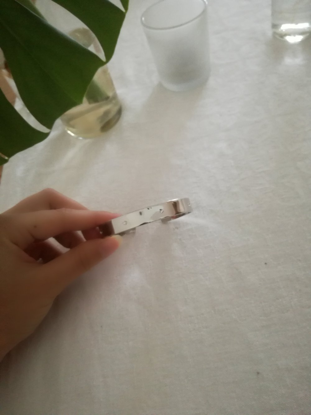 Armreif silber mit Steinchen