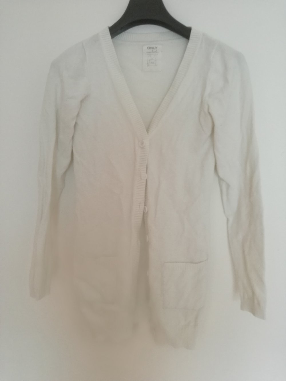 cremefarbener Cardigan mit Knöpfen offwhite