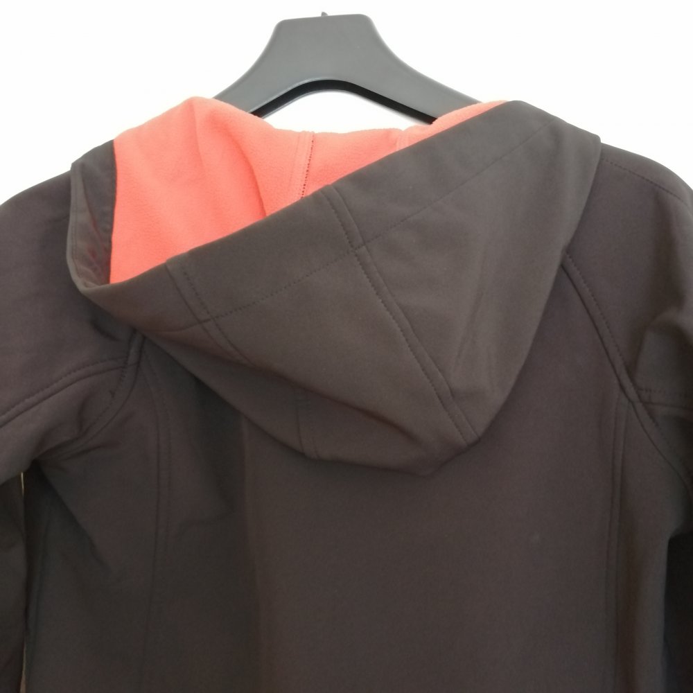 Softshell Jacke mit Innenfutter orange Reißverschluss Taschen Kapuze
